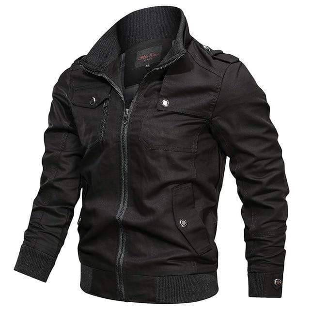 Pilot Style Bomber Jacket for Men with Cargo Pockets