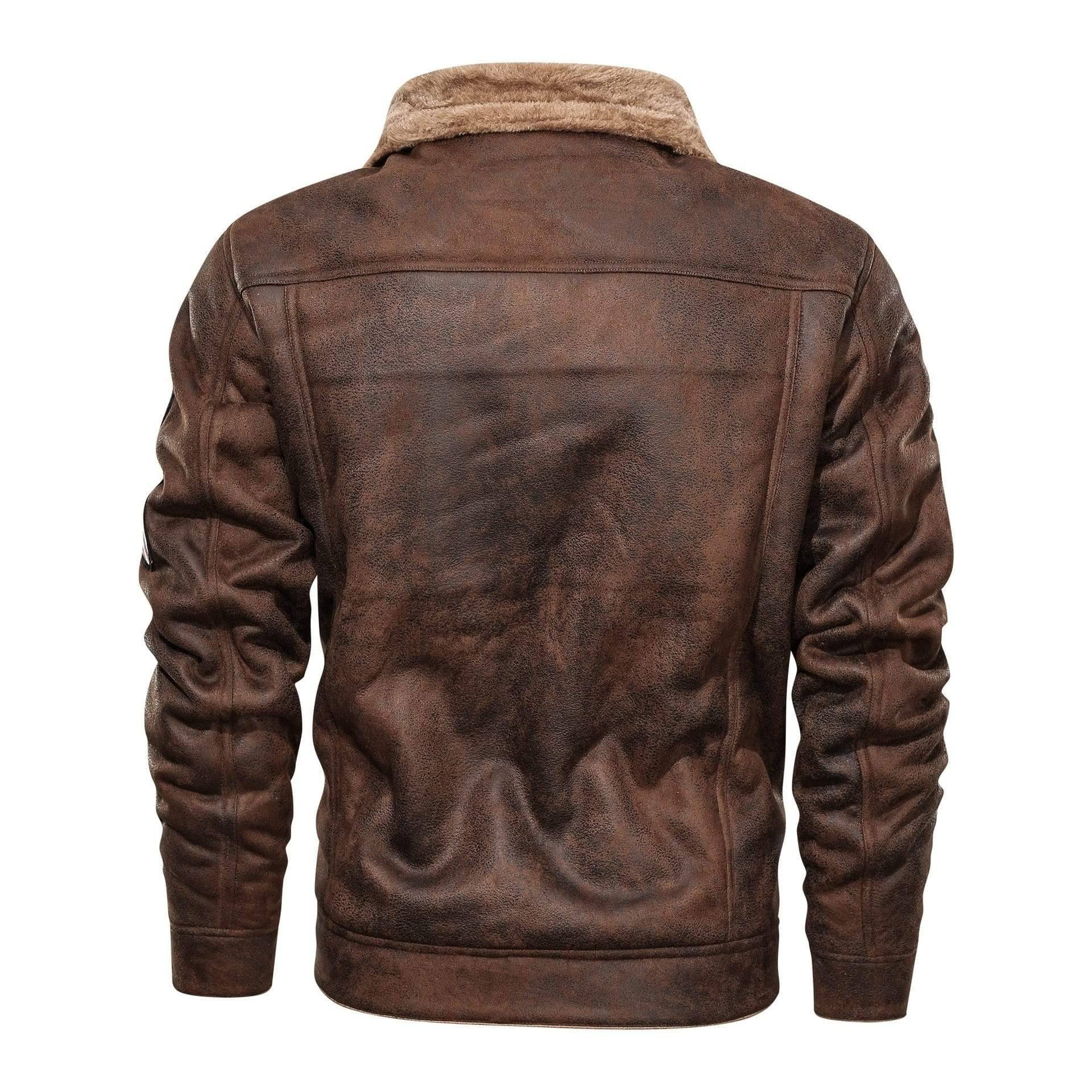Biker Jacket for Men with Removable Hood and Faux Fur Lining