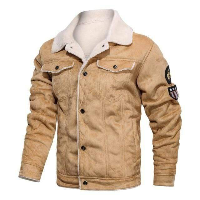 Biker Jacket for Men with Removable Hood and Faux Fur Lining