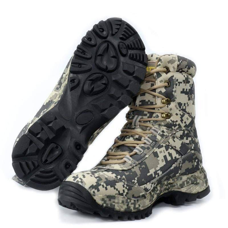 Water-Resistant Hiking Boots for Men in Camouflage Design