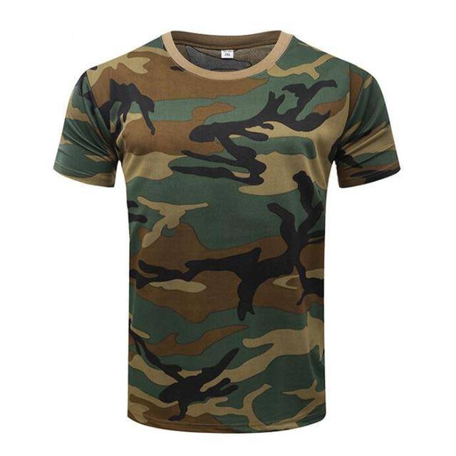 Quick-Dry O-Neck T-Shirt for Men in Camouflage - Ideal for Outdoors