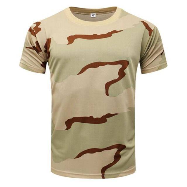 Quick-Dry O-Neck T-Shirt for Men in Camouflage - Ideal for Outdoors