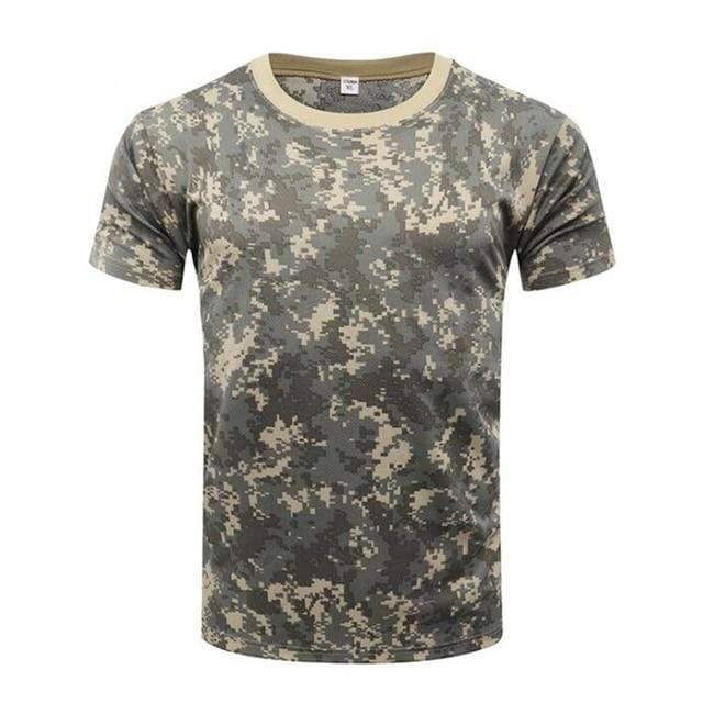 Quick-Dry O-Neck T-Shirt for Men in Camouflage - Ideal for Outdoors
