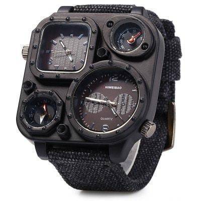 Outdoor Quartz Watch for Men with Dual Movement and Compass
