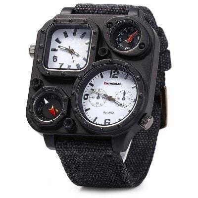 Outdoor Quartz Watch for Men with Dual Movement and Compass