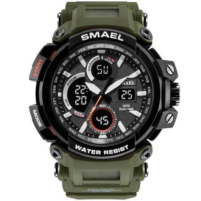 Camouflage Military Watch for Men - Digital and Analog Dual Time Display