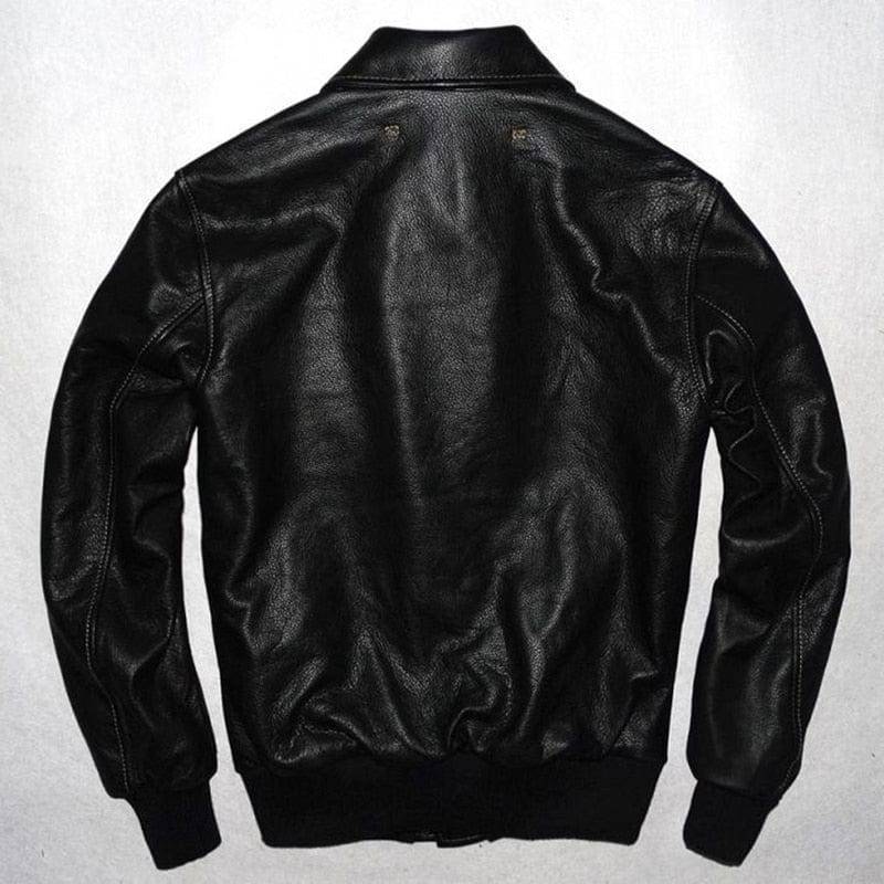 Military Style Air Force Jacket for Men in Genuine Leather