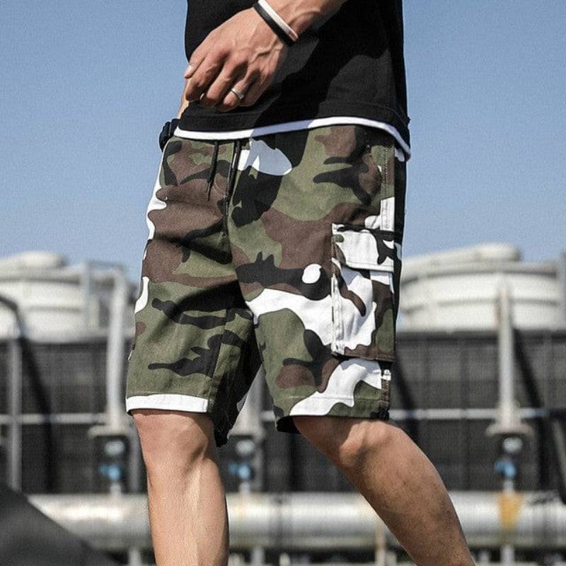Loose Fit Cargo Shorts for Men with Drawstring Waist