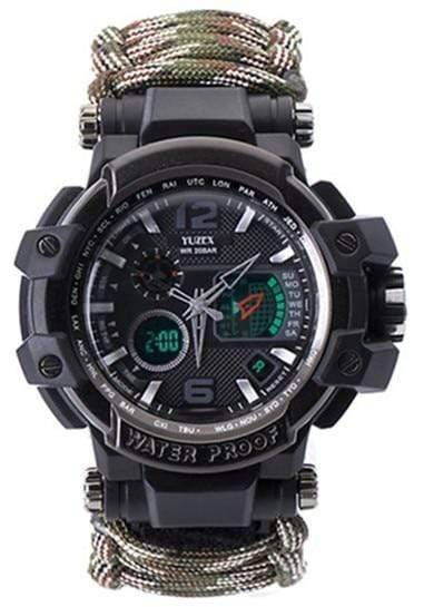 Waterproof Survival Watch for Men with Multi-functional Paracord Design