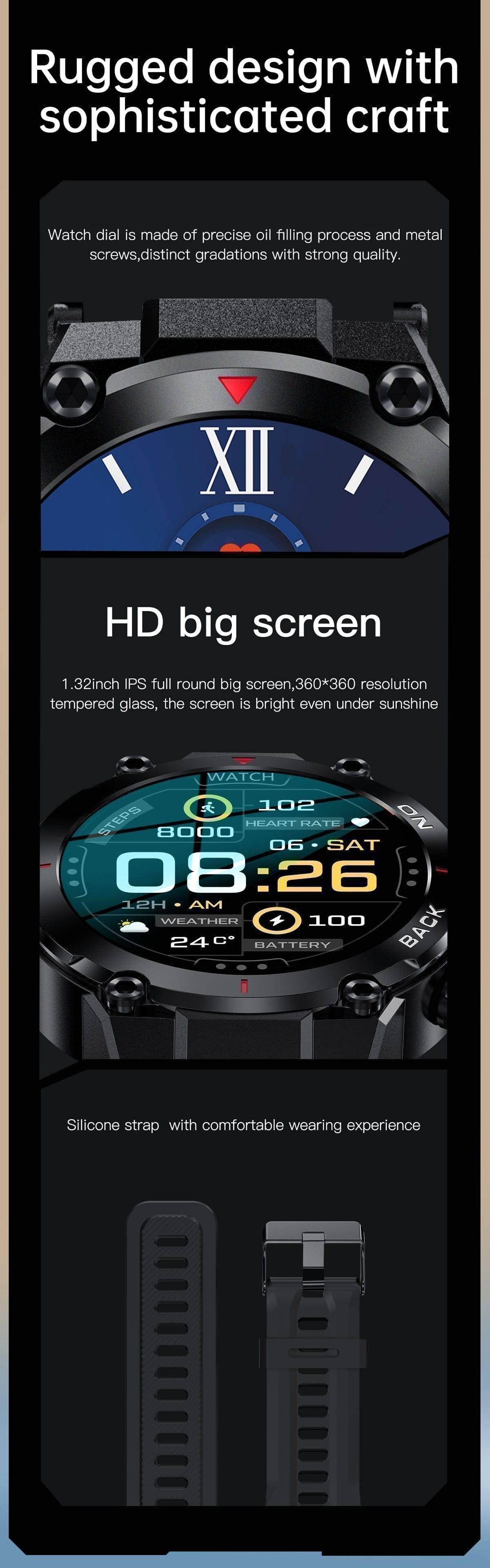 Multifunctional Fitness Tracker for Men - Outdoor GPS Smartwatch