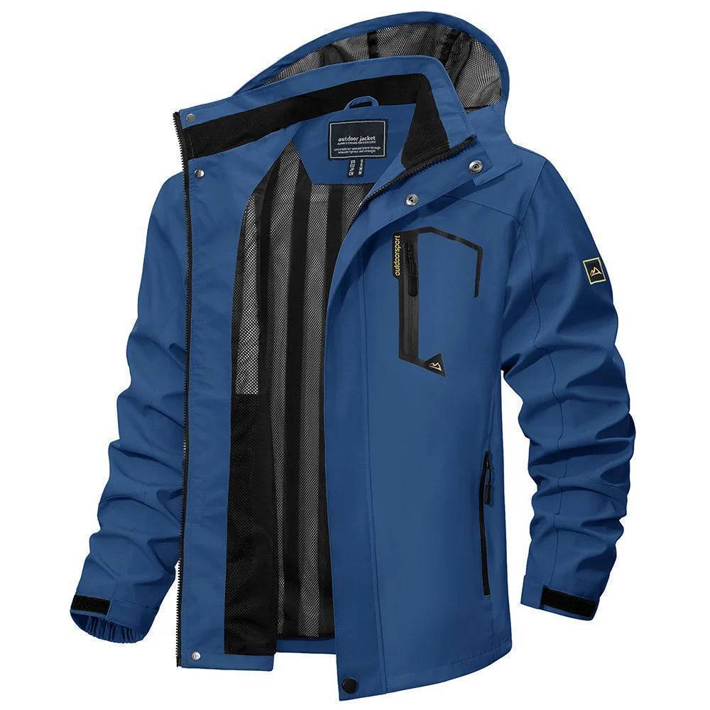 Lightweight Waterproof Rain Jacket for Men with Removable Hood
