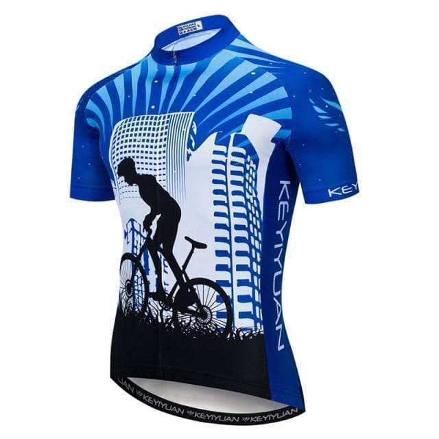 Breathable Cycling Jersey for Men with Full-Length Zipper