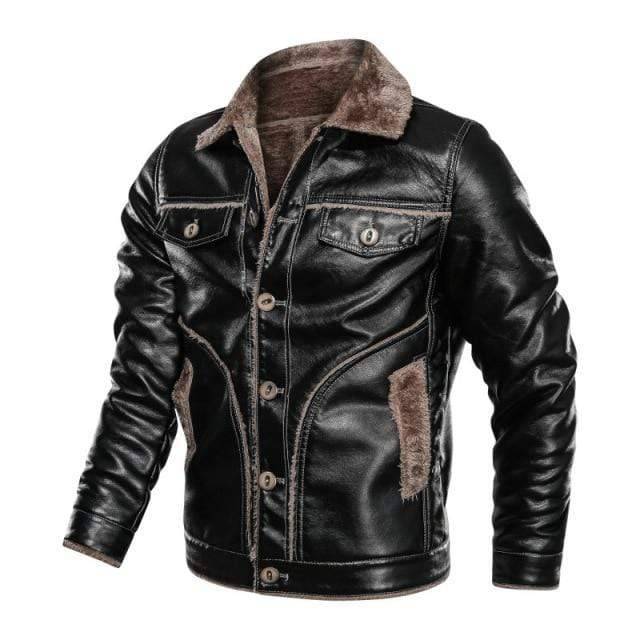Men's Vintage Motorcycle Jacket in PU Leather
