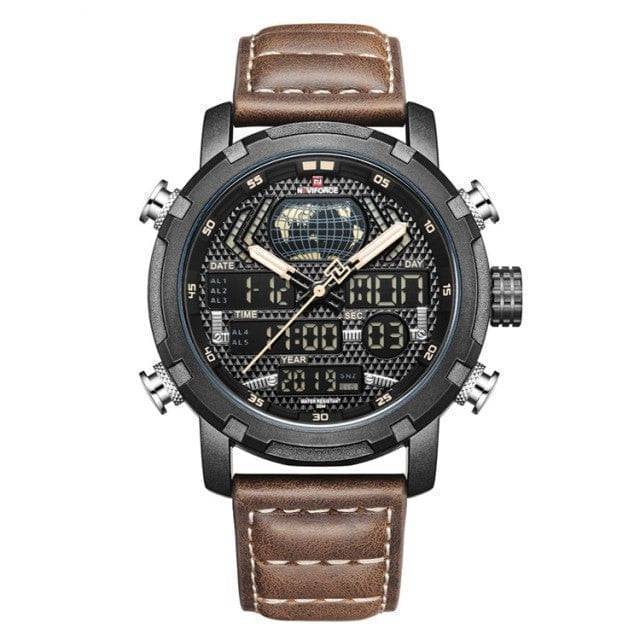 Men's Leather Watch with Quartz Movement for Active Lifestyle