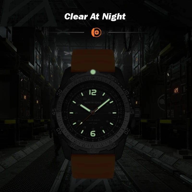 Solar-Powered Sports Watch for Men - Waterproof Design