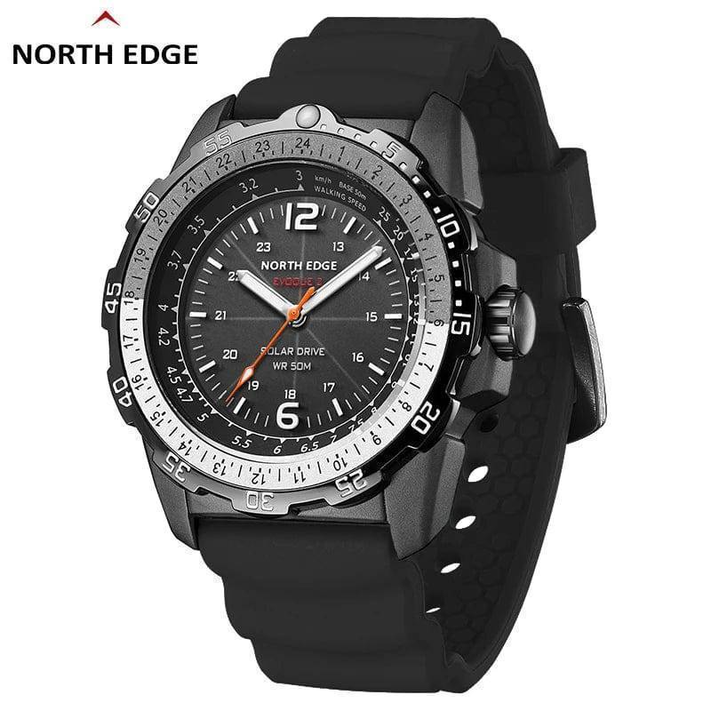 Solar-Powered Sports Watch for Men - Waterproof Design