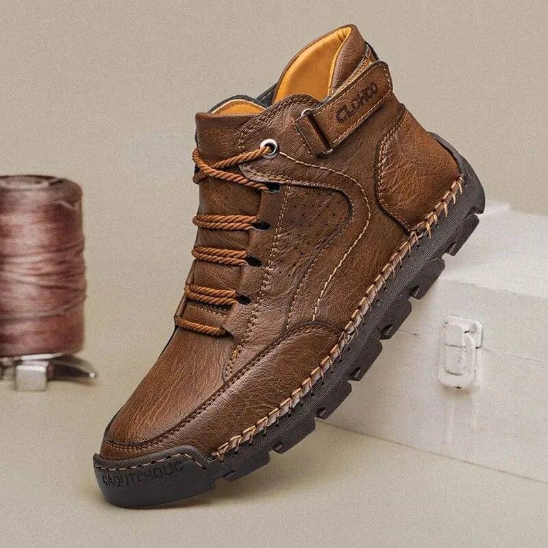 Ankle Boots for Men in PU Leather with Comfortable Non-Slip Sole