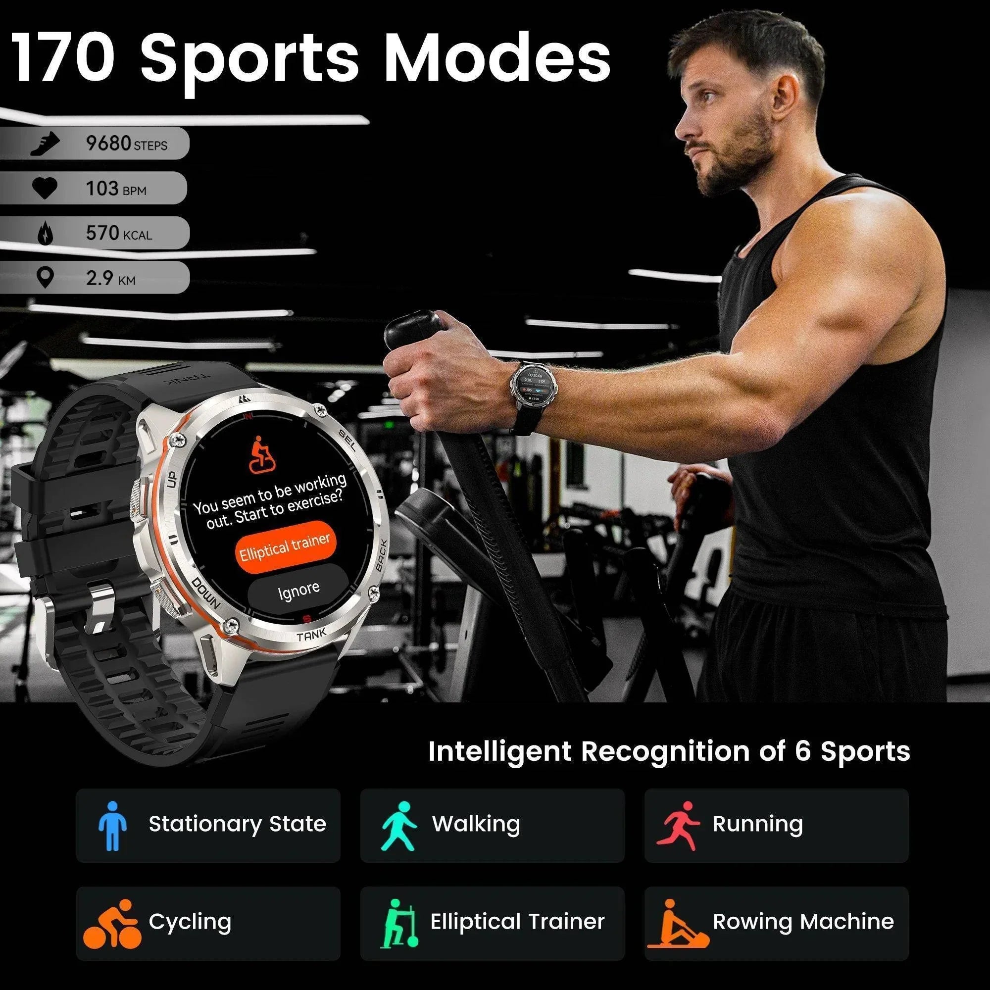 Rugged Fitness Tracker with GPS and AMOLED Display for Men
