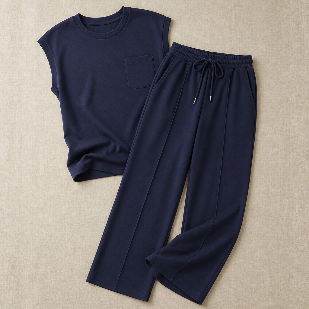 Mirelle™ – Effortless Sleeveless Top & Wide-Leg Pant Set