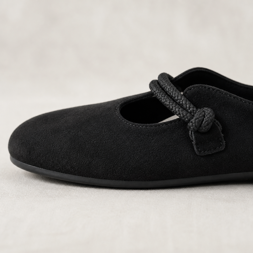 SolaraStep™ – Slipper-Soft Suede Flats with Rope Tie Detail