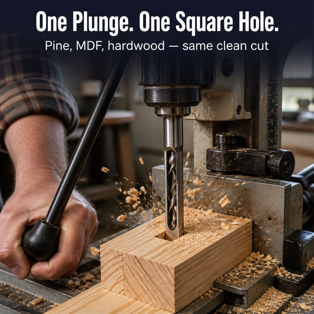 SquareForm™ — Drill Dead-Square Mortise Holes That Lock Tenons Tight