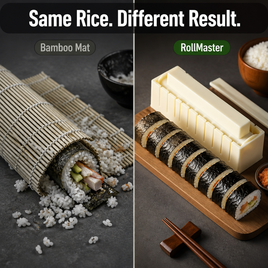 RollMaster™ — Press Restaurant-Tight Sushi Rolls and Slice Even Pieces Every Time