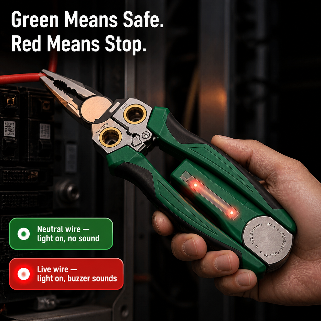 VoltEdge™ — Strip, Cut, Crimp & Spot Live Wires With One Tool