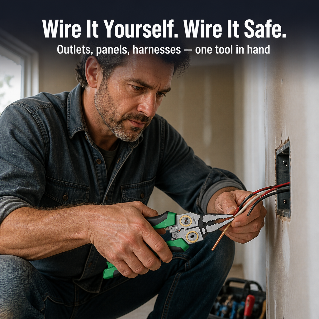VoltEdge™ — Strip, Cut, Crimp & Spot Live Wires With One Tool