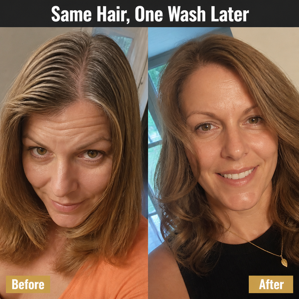 NovaHair™ — Cover Every Gray In One 10-Minute Shower, No Box Dye