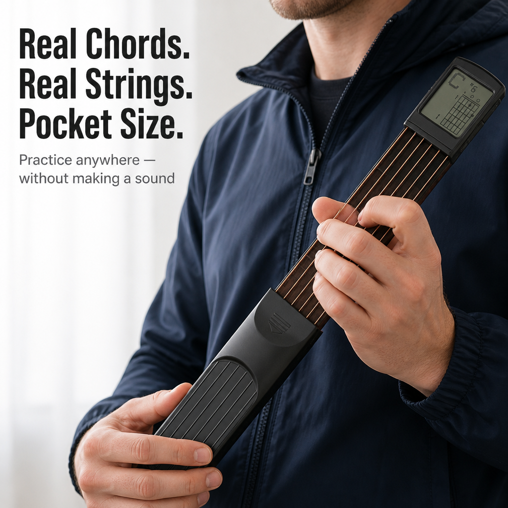 StrumEase™ — Practice Real Guitar Chords Anywhere Without Making a Sound