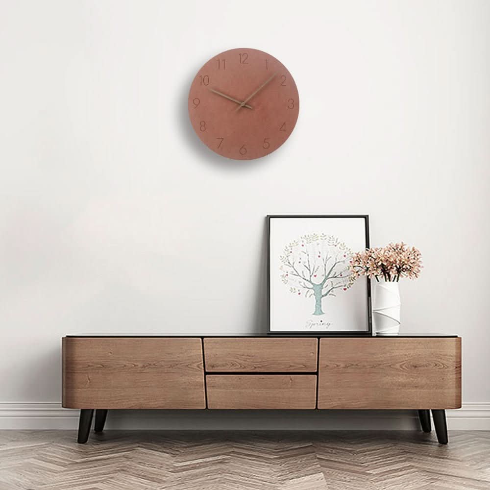 Modern Interior Wall Clock in Natural Wood – Nordic Silent Design