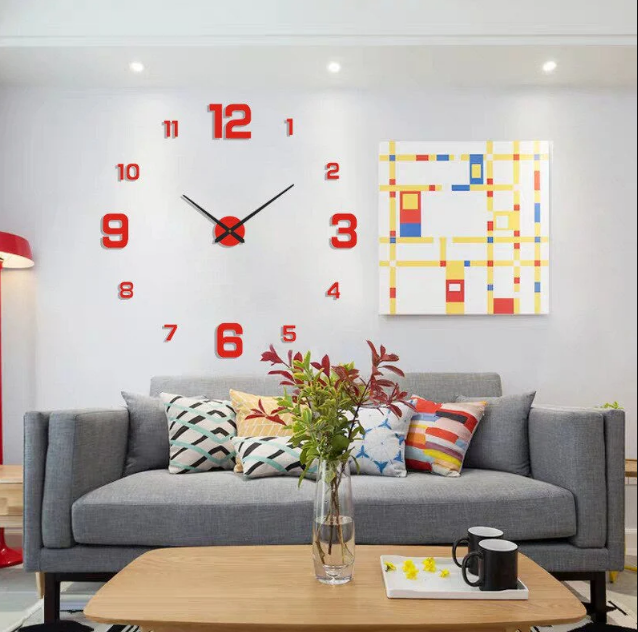 Modern Wall Clock Featuring 3D Raised Numbers Design
