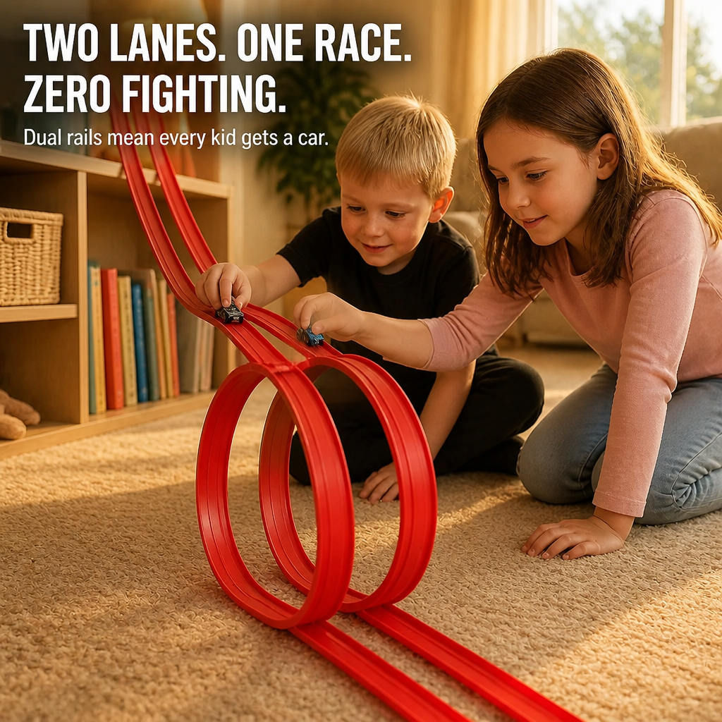 RapidRace™ — Snap a Race Track Onto Any Wall, Window, or Fridge
