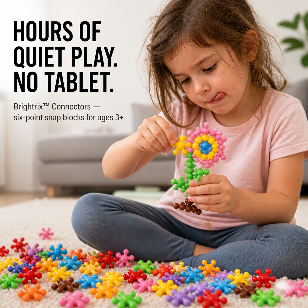 Brightrix™ Connectors — Snap Together Hours of Screen-Free, Creative Play