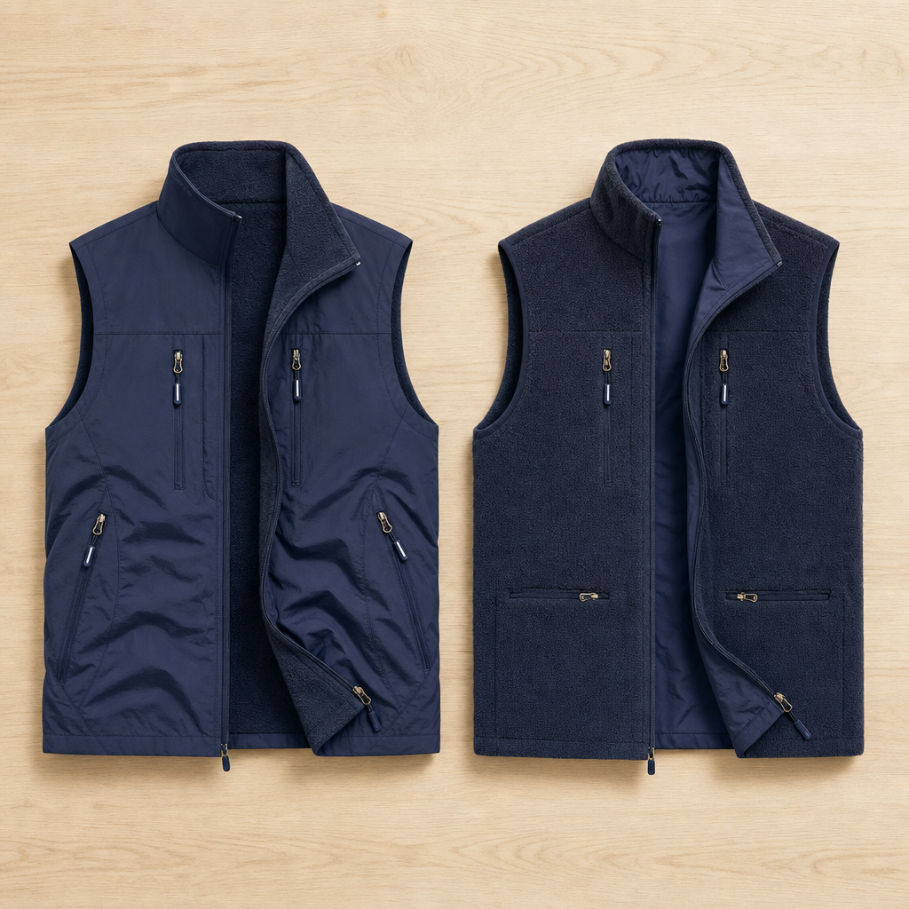 StratoGuard™ – Reversible Multi-Pocket Vest with Fleece Interior