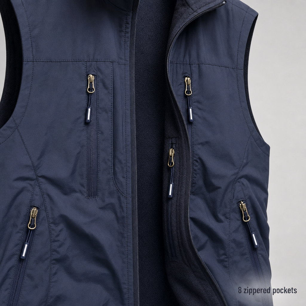 StratoGuard™ – Reversible Multi-Pocket Vest with Fleece Interior