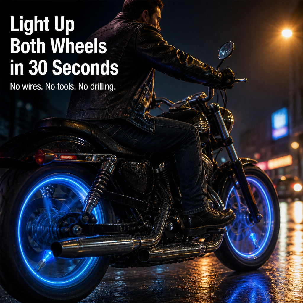 BlazeWheel™ — Snap On Diamond LED Caps That Light Up When You Ride