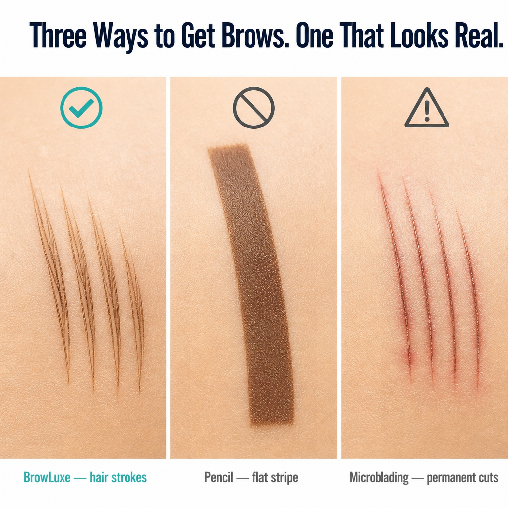 BrowLuxe™ — Draw Real-Hair Brow Strokes in 60 Seconds, Skip the Microblading