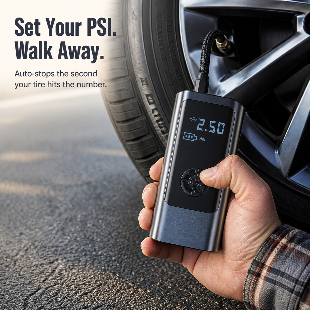 TurboPump™ — Top Up All Four Tires in Under 5 Minutes Anywhere