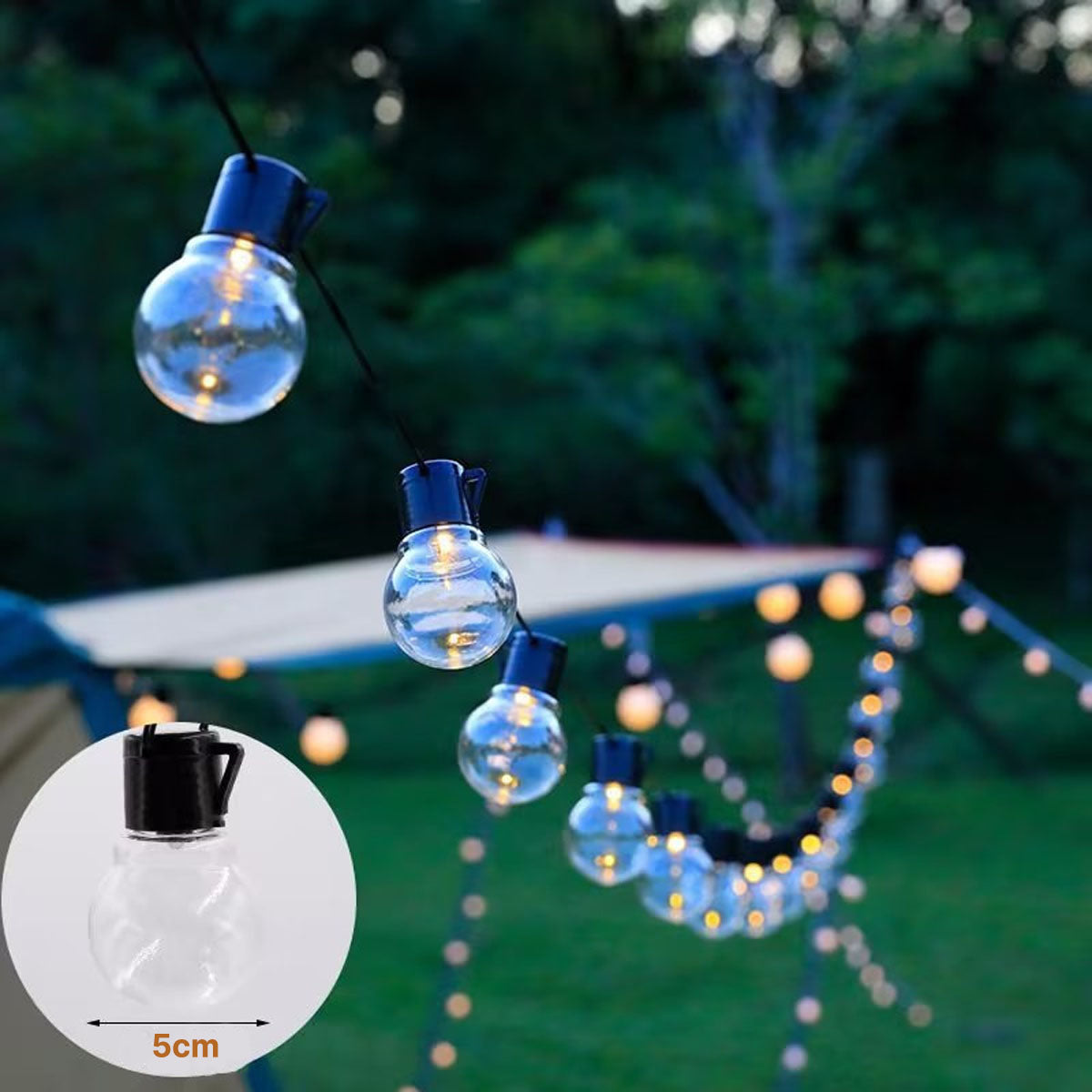Waterproof LED Globe String Lights for Outdoor Camping - Multi-Power