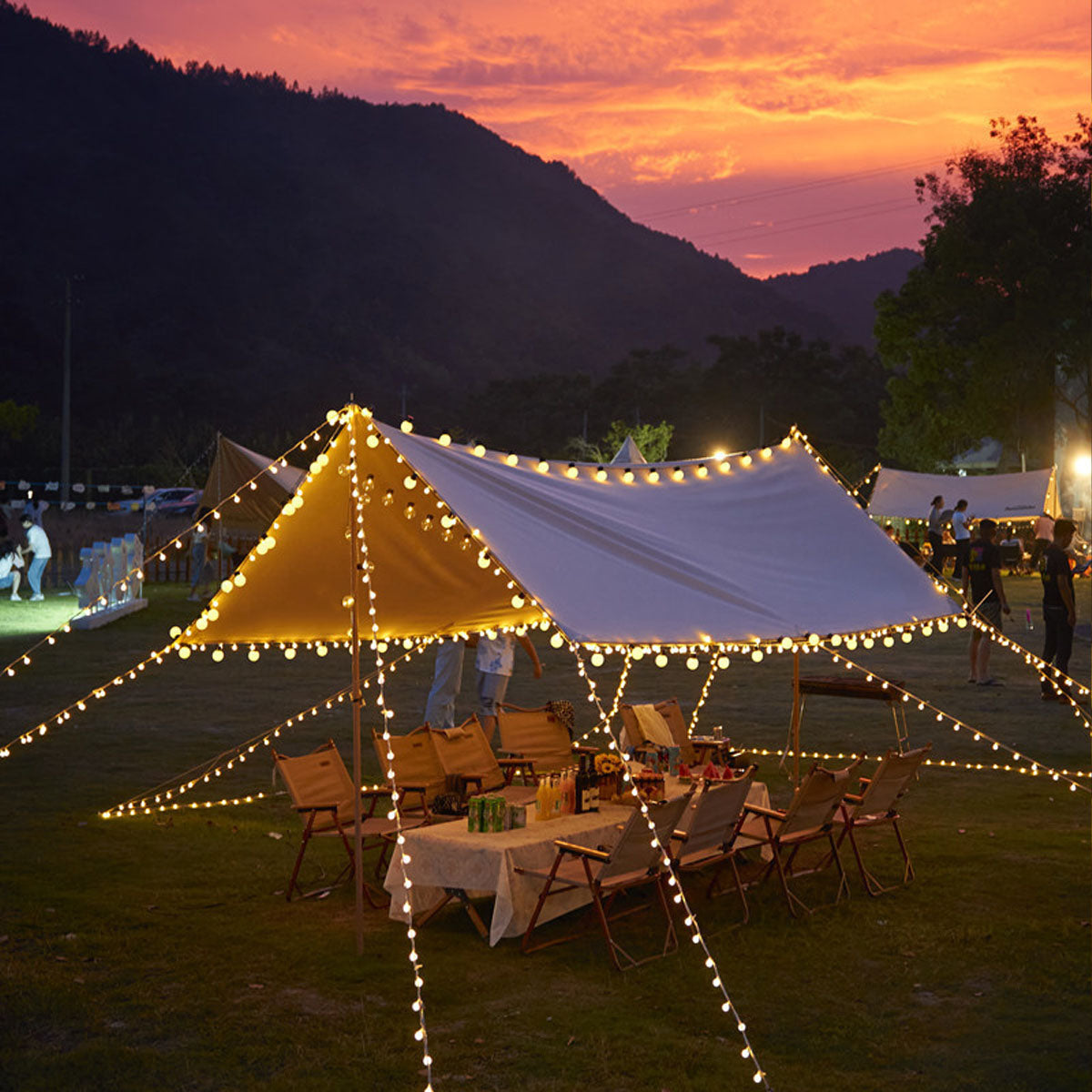 Waterproof LED Globe String Lights for Outdoor Camping - Multi-Power