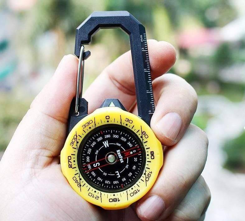 Navigation Compass with Sturdy Carabiner Clip for Outdoor Use
