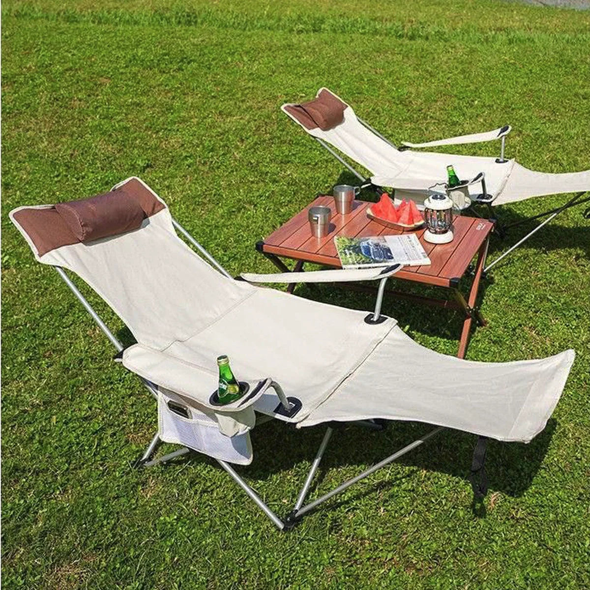 Portable Camping Chair with Reclining Feature for Outdoor Use