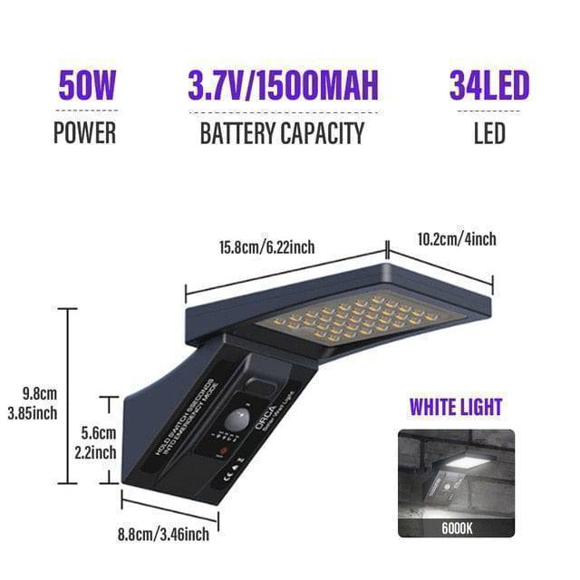 LED Street Lamp with Solar Power, Waterproof IP65 for Outdoor Use
