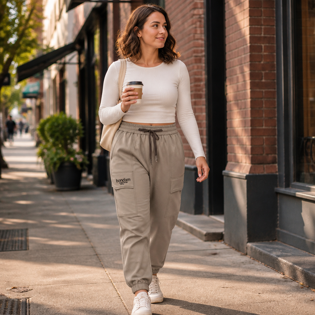 VitaLuxe™ – Relaxed Cargo Joggers with Drawstring Waist