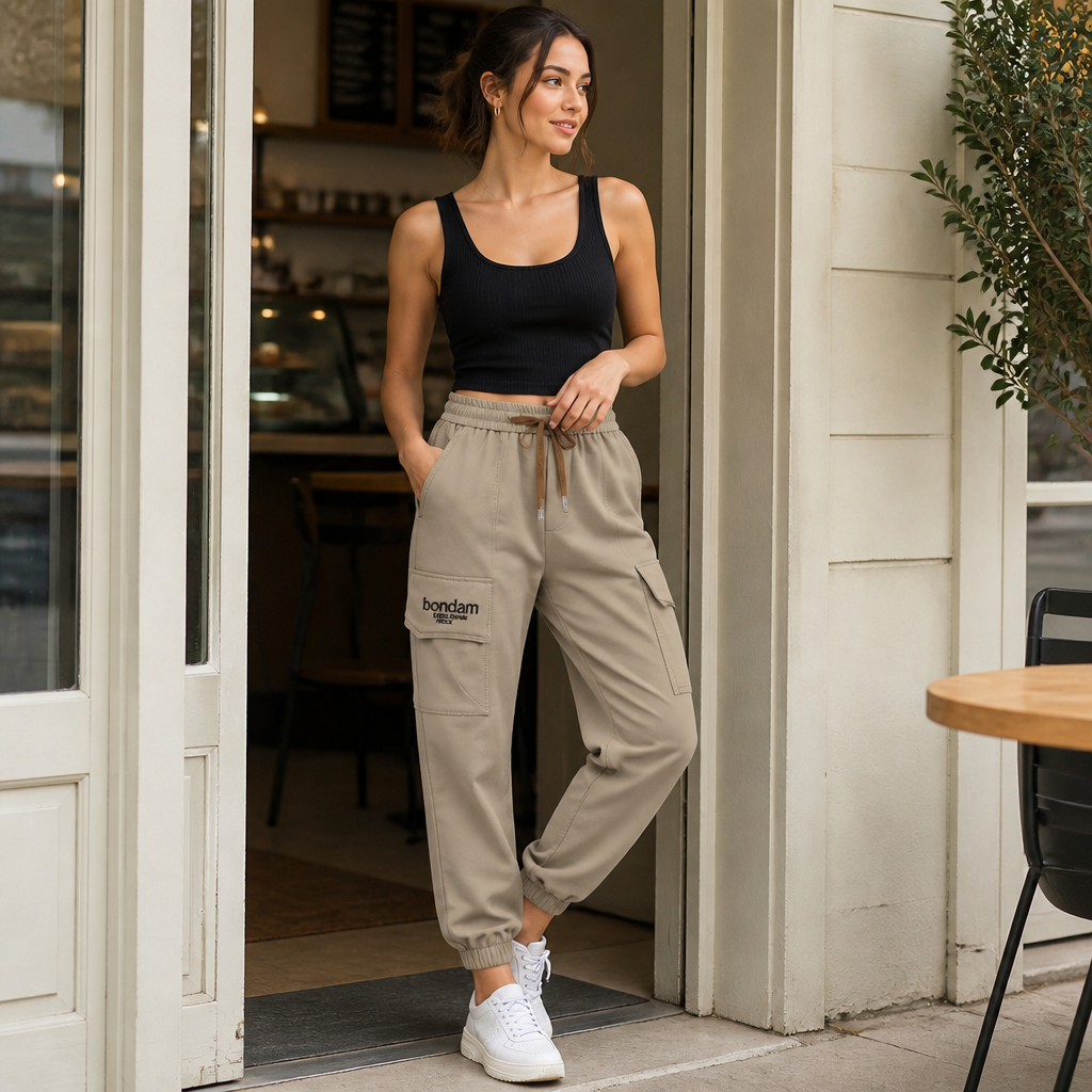 VitaLuxe™ – Relaxed Cargo Joggers with Drawstring Waist