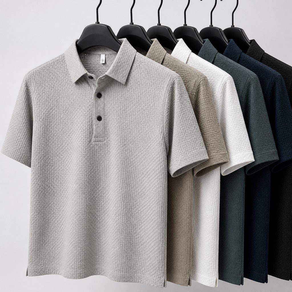 VentraBreeze™ – Cooling Textured Knit Polo with Snap-Button Placket