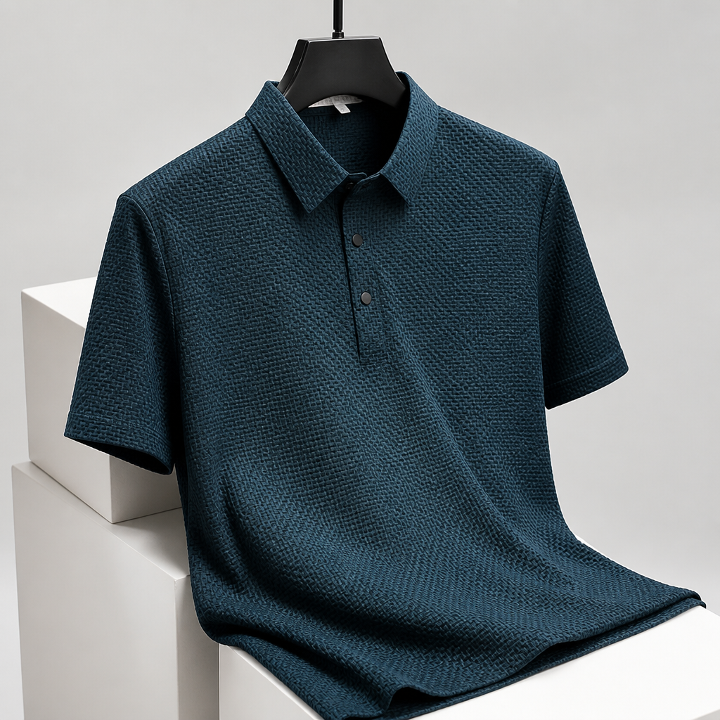 VentraBreeze™ – Cooling Textured Knit Polo with Snap-Button Placket