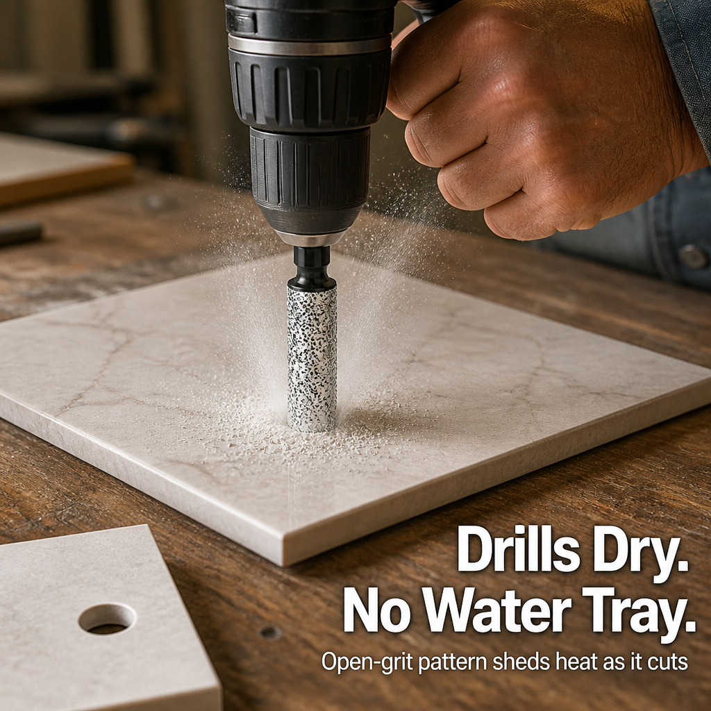 TriumphEdge™ — Drill Clean Holes in Tile, Marble & Glass Without Water