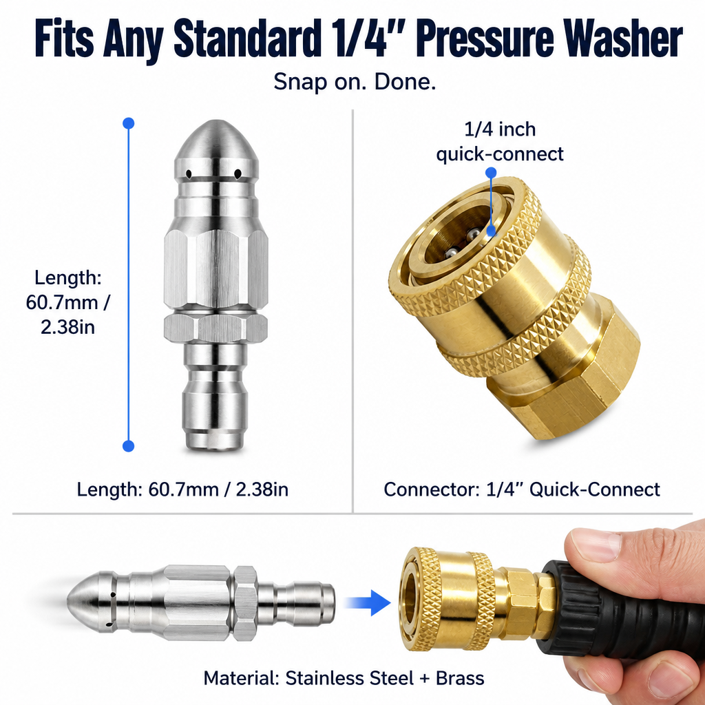 ConnectPro™ — Clear Stubborn Drain Clogs in Minutes With Your Pressure Washer
